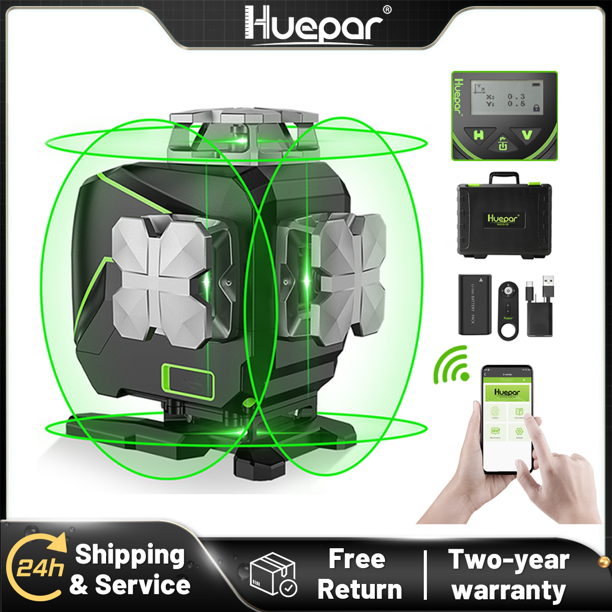 Huepar S04CG-A 16 Linien 4D Kr – Laser Level 16 Lines 4D Green Bewertung und Preis