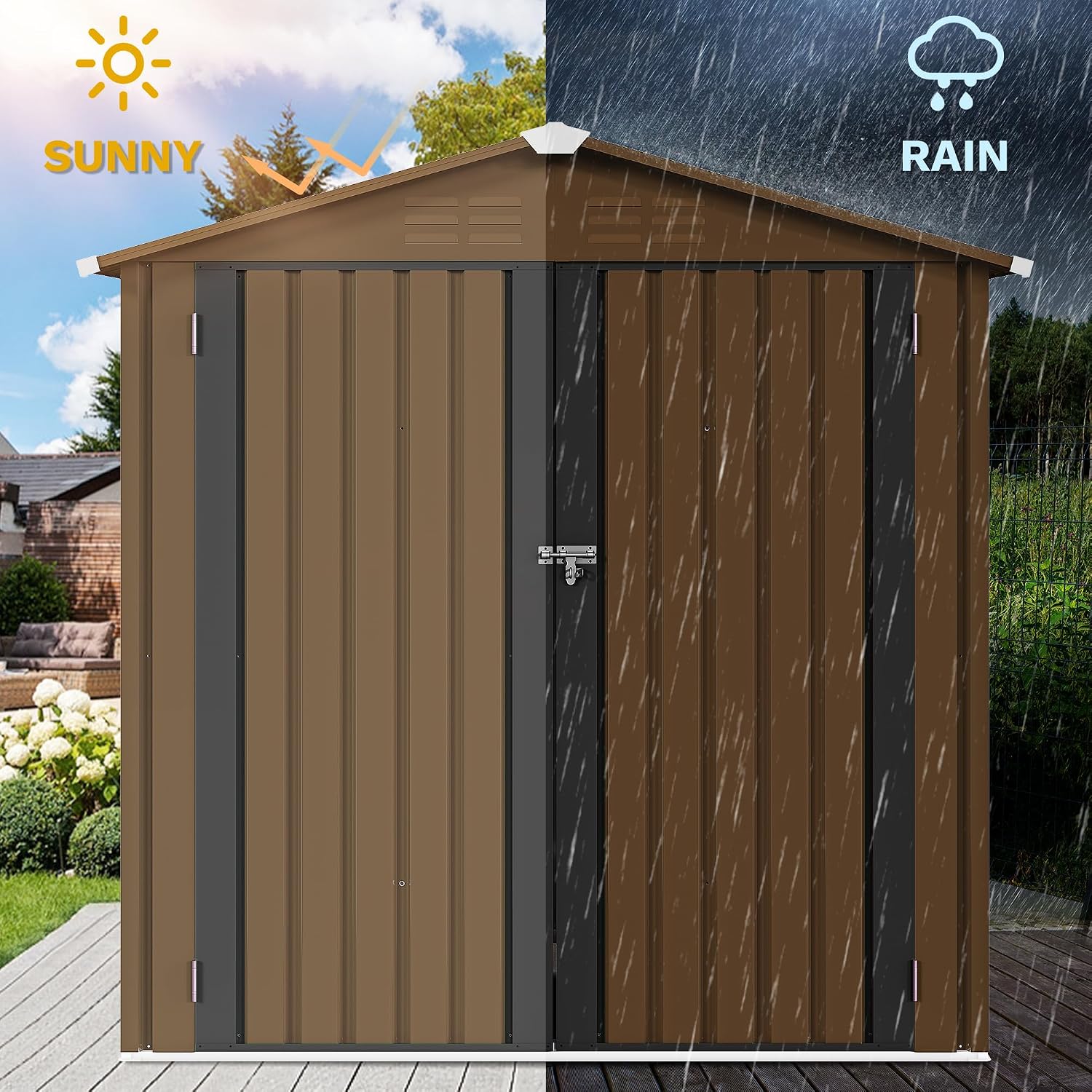 6x4ft Metall-Gartenhaus, wasse – Garden Tools Bewertung und Preis