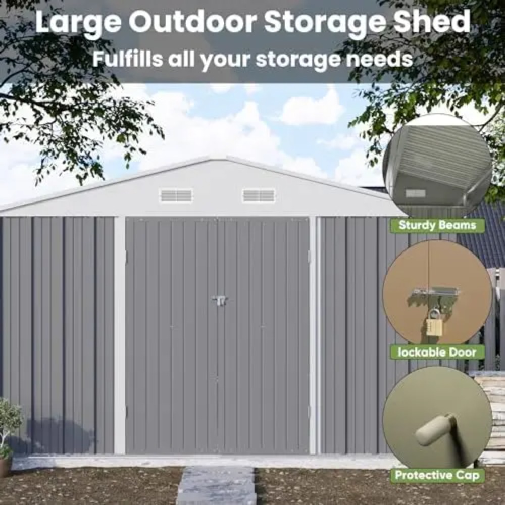 10x10 FT Metall-Geräteschuppen – Garden Tools Bewertung und Preis