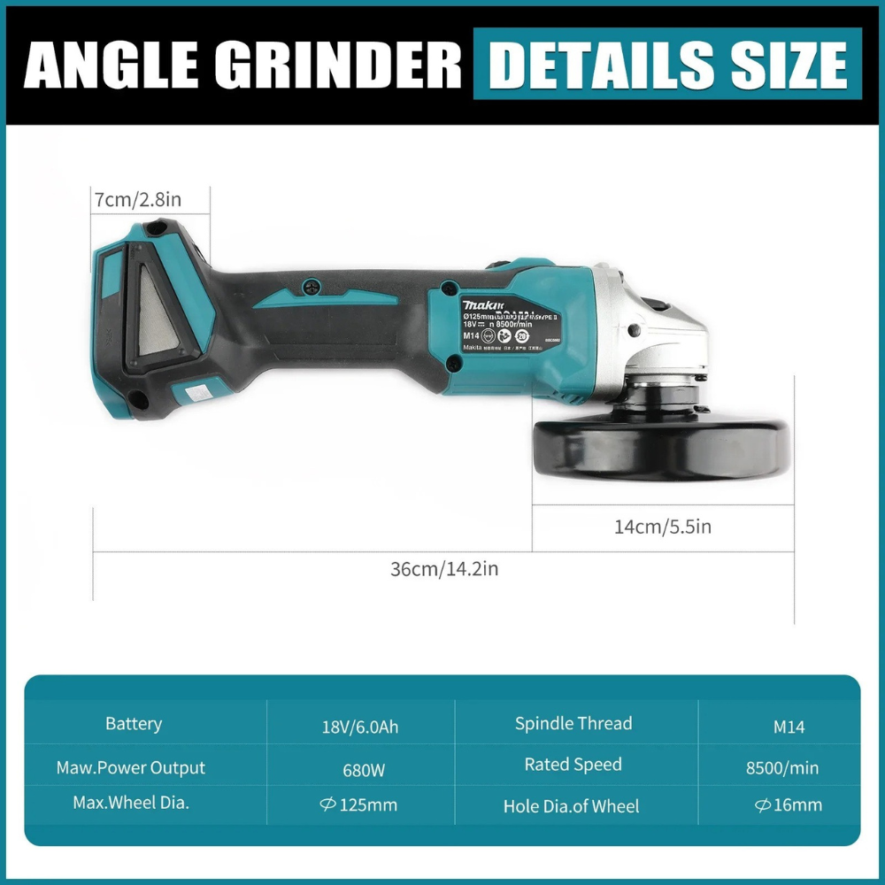 Makita DGA404 125mm/100mm Bürs – Brushless Angle Grinder Battery Powered Bewertung und Preis