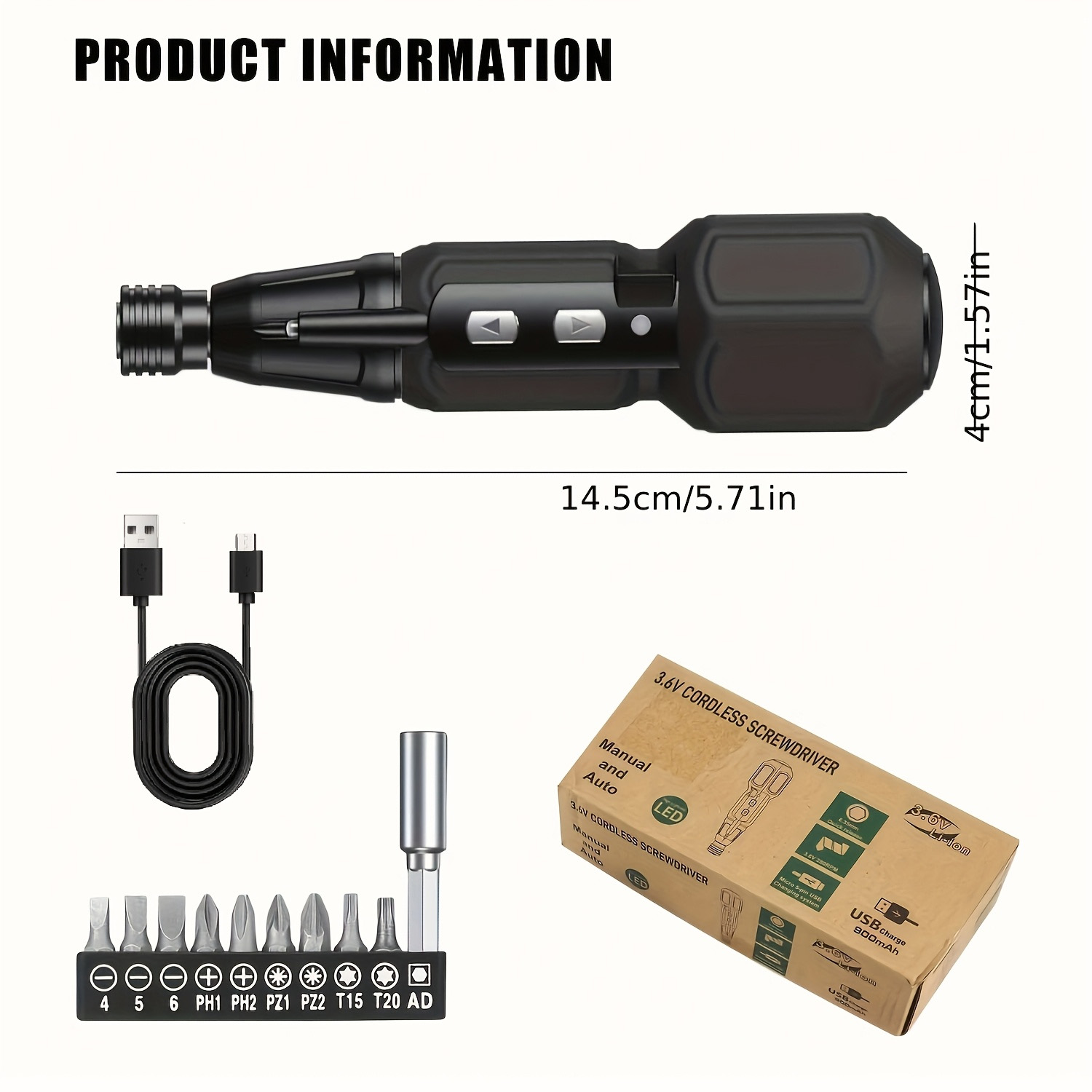 Elektrischer Schraubendreher,  – Electric Screwdriver Rechargeable Usb Bewertung und Preis